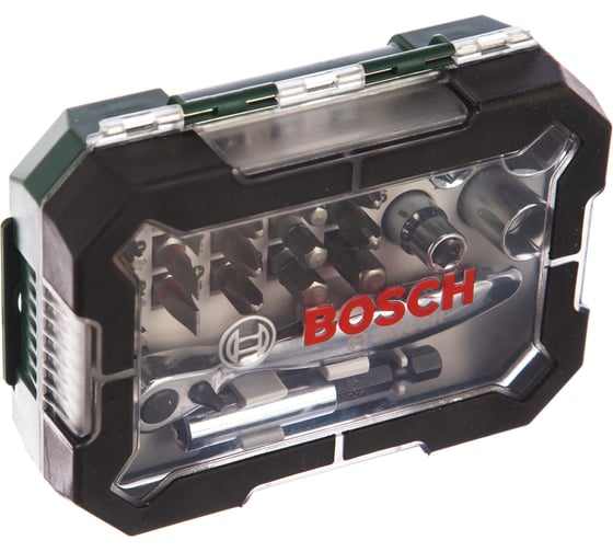 Комплект насадок с ключом-трещоткой (26 предметов) Bosch 2607017322