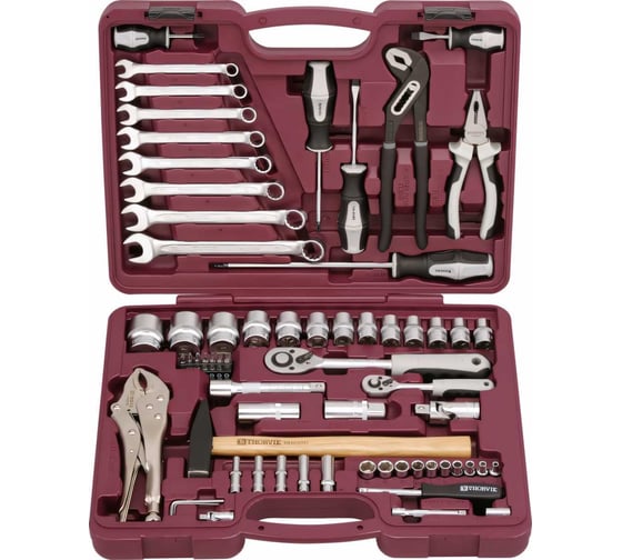 Универсальный набор инструмента 1/4", 1/2"DR,THORVIK UTS0072 72 предмета 52059 052059