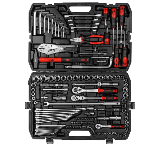 Набор инструментов STARTUL PRO Stuttgart 1/4", 3/8", 1/2" 6 граней, 142 предмета PRO-142S