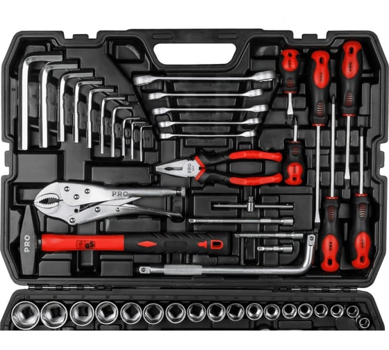 Набор инструментов STARTUL PRO Stuttgart 1/4", 3/8", 1/2" 6 граней, 142 предмета PRO-142S