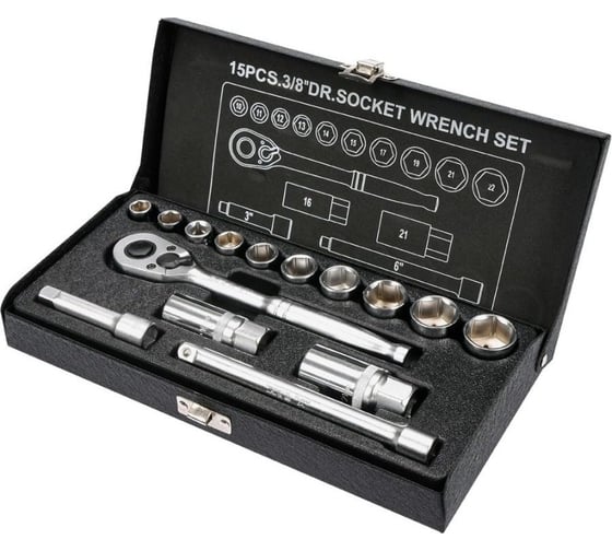 Набор торцевых головок YATO 3/8" 15 предметов YT-38631 1