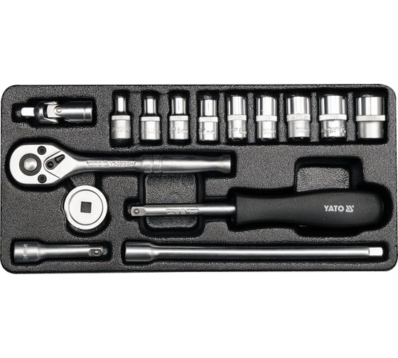 Набор торцевых головок YATO 1/4" 15 предметов YT-14411 1