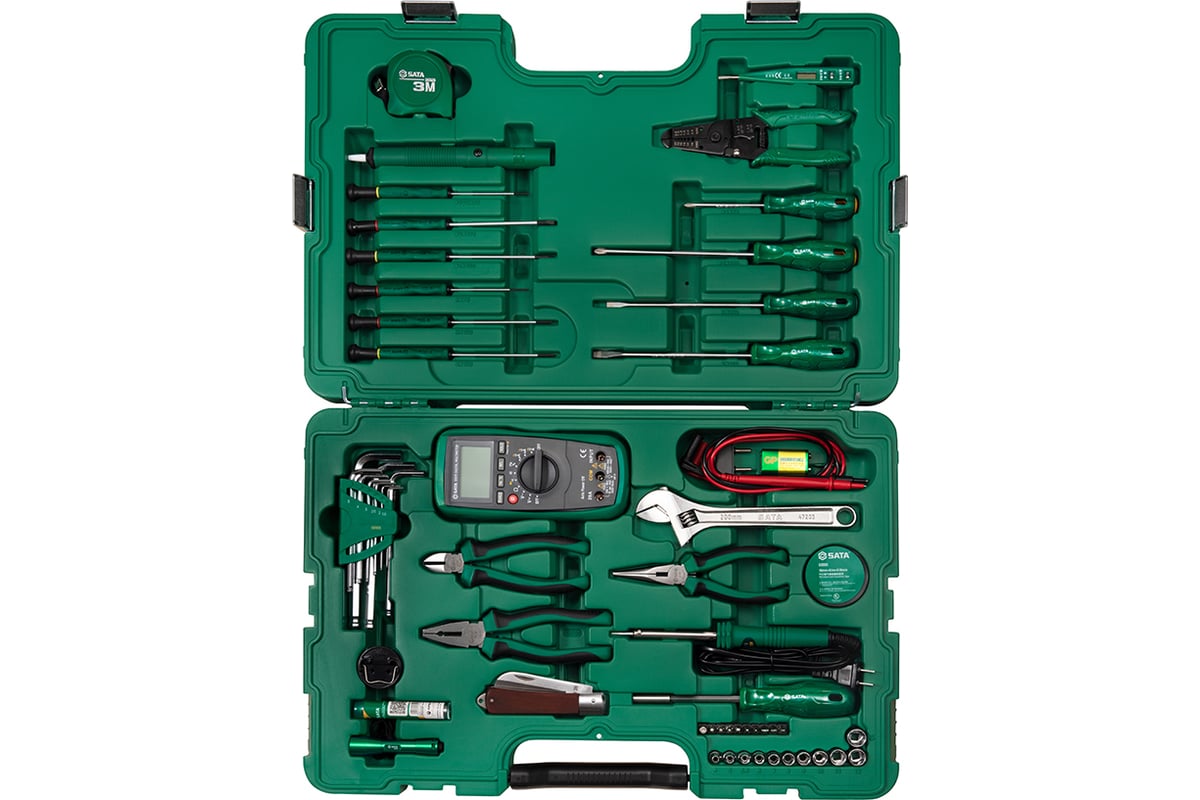 Универсальный набор инструмента для электротехнических работ 56шт Sata  S09535