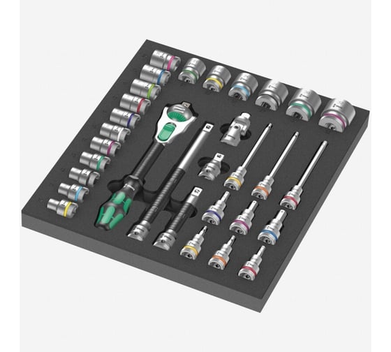 Набор WERA 9722 8000 C трещотка 1/2" Zyklop 1, 31 предмет, в ложементе WE-150112 1
