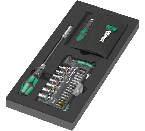 Набор инструментов WERA 9750 Kraftform Kompakt и Tool-Check PLUS 1, 57 предметов, в ложементе WE-150150
