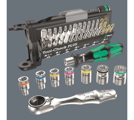 Набор инструментов WERA 9750 Kraftform Kompakt и Tool-Check PLUS 1, 57 предметов, в ложементе WE-150150