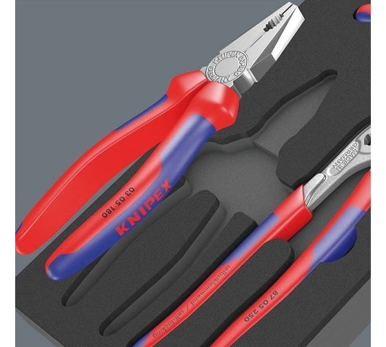 Ложемент WERA 9780 с набором инструментов KNIPEX 1, 3 предмета WE-150180