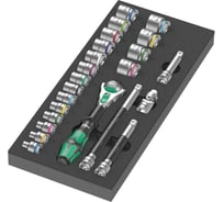 Набор WERA 9721 8000 B трещотка 3/8" Zyklop 1, 23 предмета, в ложементе WE-150111