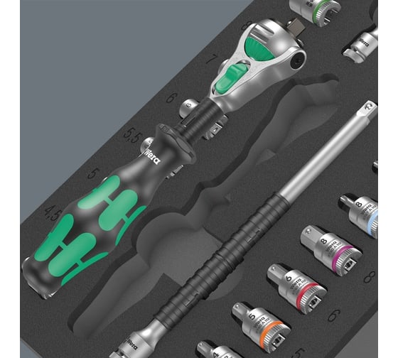 Набор WERA 9720 8000 A трещотка 1/4" Zyklop 1, 37 предметов, в ложементе WE-150110