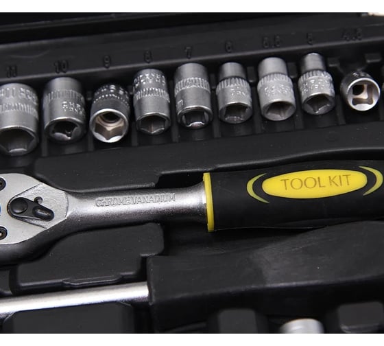 Набор торцевых 6-гранных головок TOOL KIT 1/4" DR 46 предметов ER-TK2046