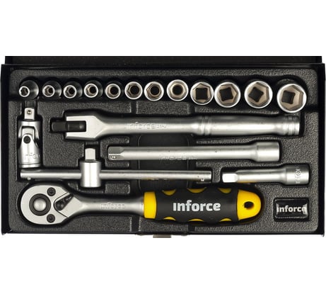 Набор торцевых головок Inforce PROFline 18 предметов 06-01-08