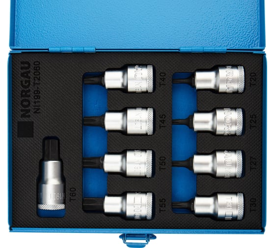 Набор торцевых головок 1/2" со вставками NORGAU 9 предметов NI199-T2060 063792612