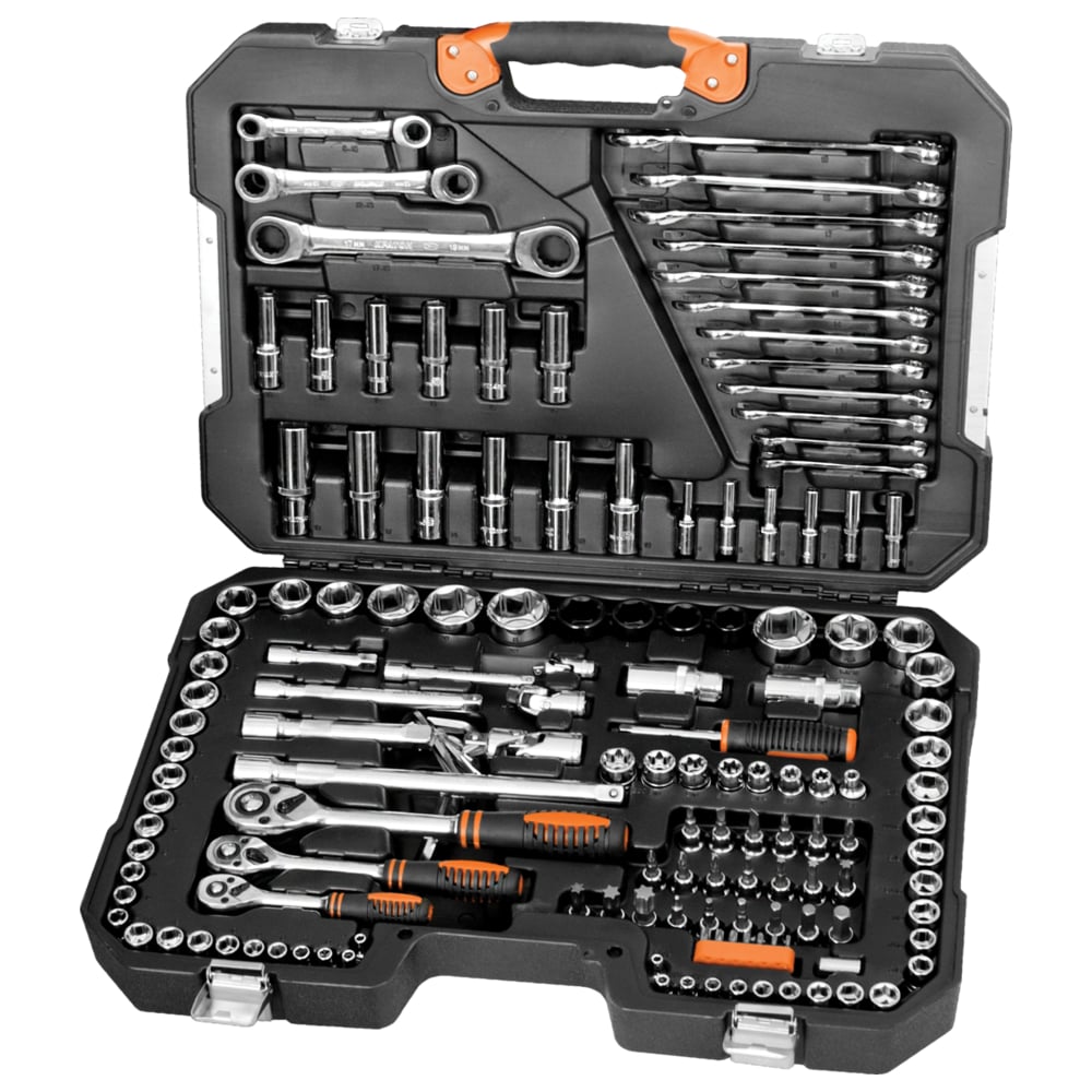 Набор инструментов 1/4 +3/8 +1/2 Кратон TS-23 socket 150 2 28 09