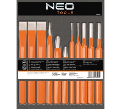 Набор инструментов (зубила и долота) 12 шт. NEO Tools 33-062