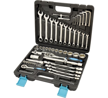 Набор инструмента (77 предметов, 1/2 1/4 DR, CrV) AUTOVIRAZH AV-212077