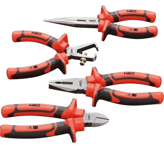 Набор шарнирно-губцевого инструмента NEO Tools 1000 В, 4 шт. 01-304