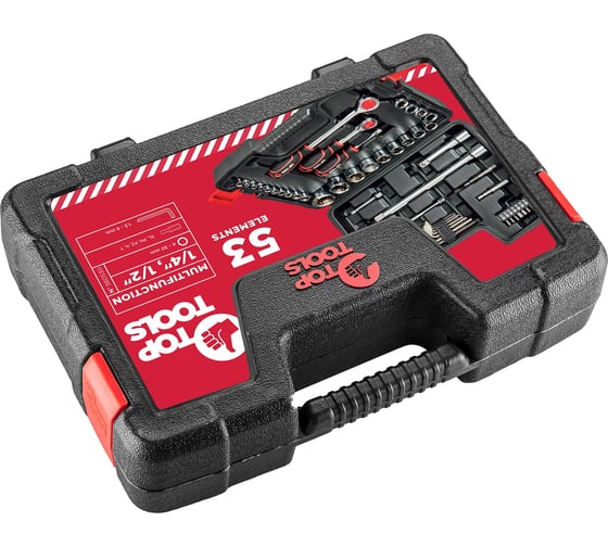 Набор бит и головок 1/4, 1/2, 53 шт. Top Tools 38D530