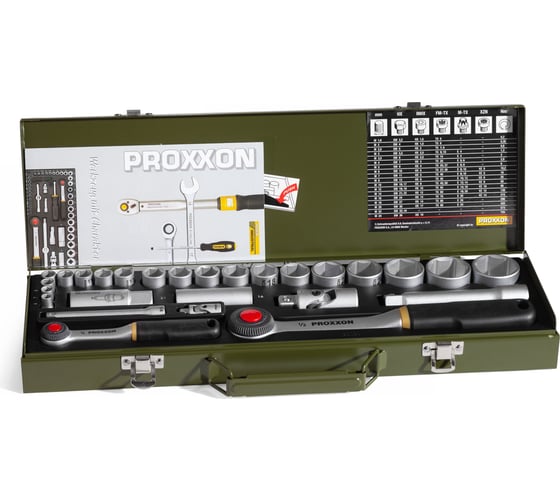 Автомобильный набор торцевых ключей Proxxon 1/2" + 1/4", 27 поз 23020