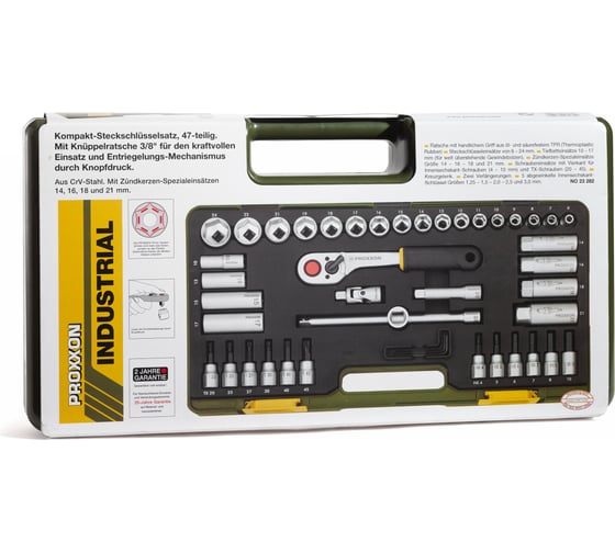 Компактный набор Proxxon 3/8", 44 поз. 23282