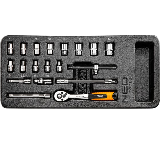 Набор сменных головок 1/4, 19 шт. NEO Tools 84-237