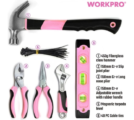 Набор инструментов для женщин WORKPRO 100 предметов WP206818