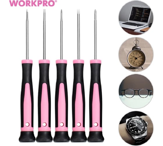 Набор инструментов WORKPRO Pink Lady для домашнего ремонта, c сумкой для хранения WP206801