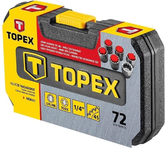 Сменные головки 1/4, 72 шт TOPEX 38D693