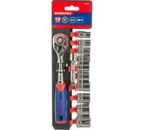 Набор шестигранных головок с трещоткой 3/8 12 предметов WORKPRO W003023