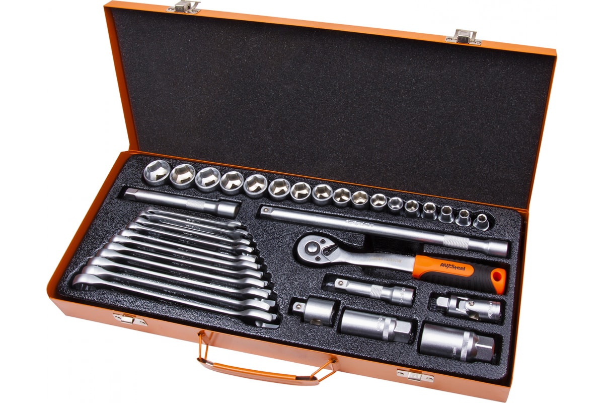Набор профессиональных инструментов 163 предмета "Ганновер". Набор профессионального инструмента 11 предметов фото. Av Steel logo.