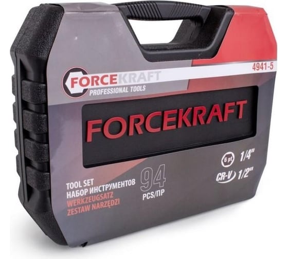 Набор инструментов Forcekraft 94 пр, 1/2",1/4" 6 гр, 4-32 мм Profi FK-4941-5(16213)