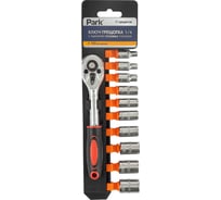 Ключ-трещотка PARK 1/4 + торцевые головки 105063