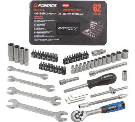 Набор инструментов Forsage 62пр, 1/4" 6гр, F-2622-5(51890)