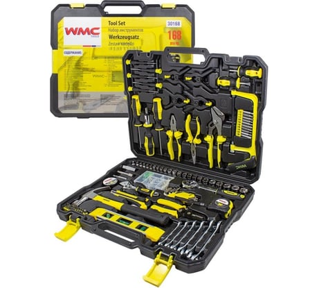 Набор инструментов WMC TOOLS 168пр, 1/4", 3/8", 6гр, 4-19мм WMC-30168(50798)