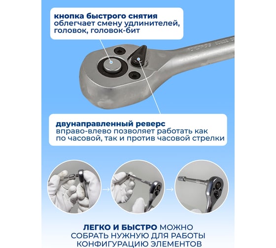 Набор инструментов Forsage 51пр, 1/4" 4-14мм, 6-гран, F-2512-5(51928)