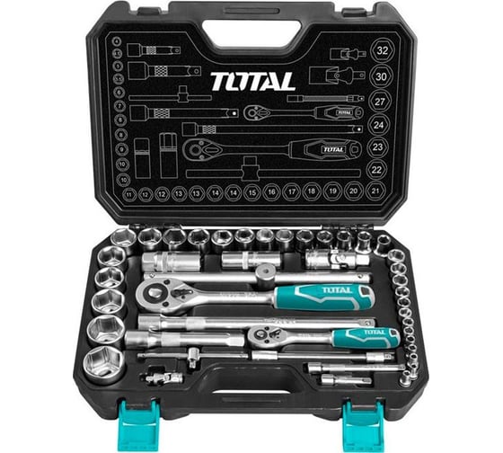 Набор инструмента TOTAL 1/2",1/4" 44 предмета THT421441