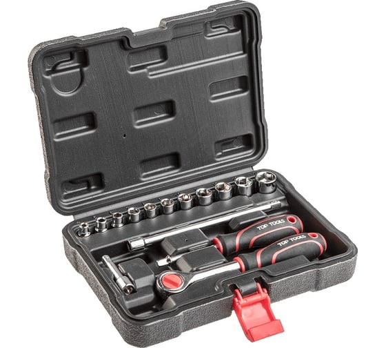 Набор бит и головок 1/4, 15 шт Top Tools 38D525 1