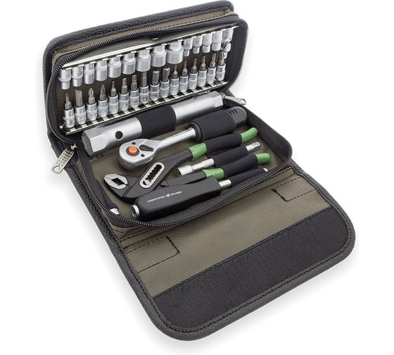 Набор головок Дело Техники 1/4" с инструментом в фирменной сумке, 37 предм. 600937 1