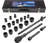 Набор ударных инструментов Forsage profi 3/4", 6гр, 21пр (17 ,19 ,21, 22, 24, 27, 30, 32, 34, 35, 36, 36-12 гр, 38, 41, 46, 50 мм), в кейсе F-6213-5MPB(54942)