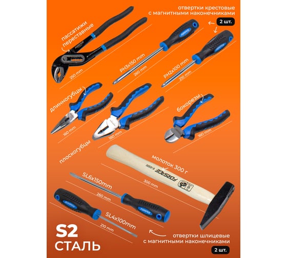 Набор инструментов Forsage 1/4",1/2" 6 граней, 4-32 мм, 122 предмета F-38901(51380)