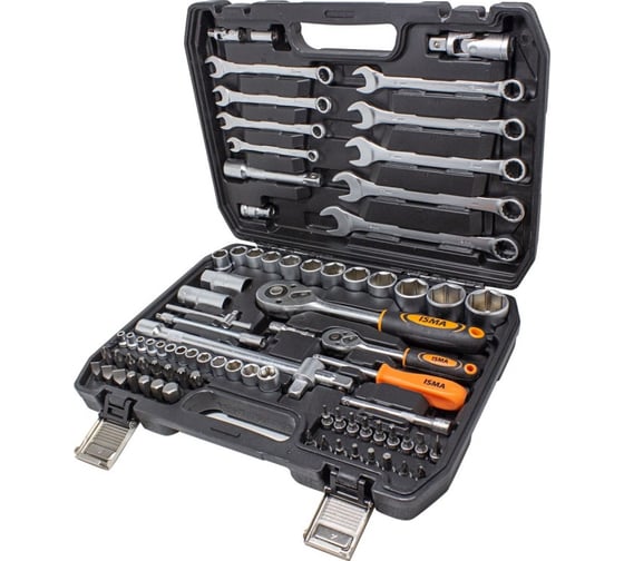 Набор инструментов ISMA 1/4", 1/2", 6гр., 4-32 мм, 82 предмета 4821-5(50773) ISMA-4821-5(50773)