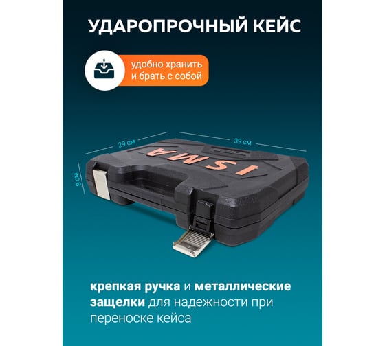 Набор инструментов ISMA 1/4", 1/2", 6гр., 4-32 мм, 82 предмета 4821-5(50773) ISMA-4821-5(50773)