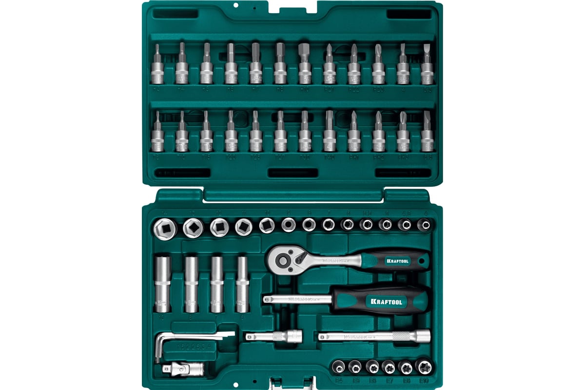 Универсальный набор инструмента KRAFTOOL X-drive 57 предметов, 1/4
