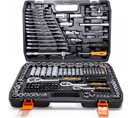Набор инструментов ISMA 1/4", 3/8", 1/2", 6 гр., 4-32 мм, 216 предметов ISMA-38841(48340)