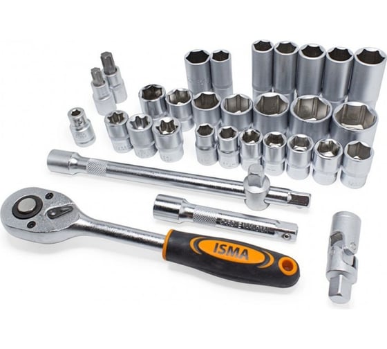 Набор инструментов ISMA 1/4", 3/8", 1/2", 6 гр., 4-32 мм, 216 предметов ISMA-38841(48340)