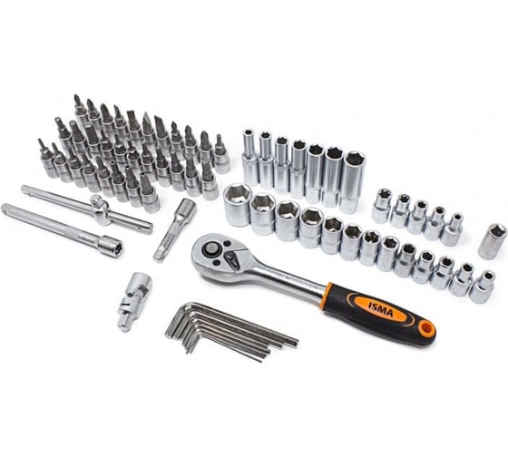 Набор инструментов ISMA 1/4", 3/8", 1/2", 6 гр., 4-32 мм, 216 предметов ISMA-38841(48340)