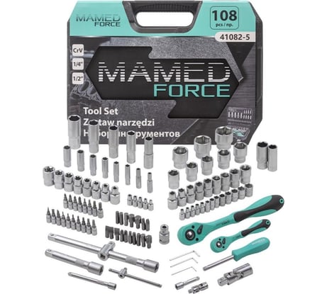 Набор инструментов profi 108пр. 1/4",1/2"(6гр)(4-32мм) MAMEDFORCE MF-41082-5(54627)