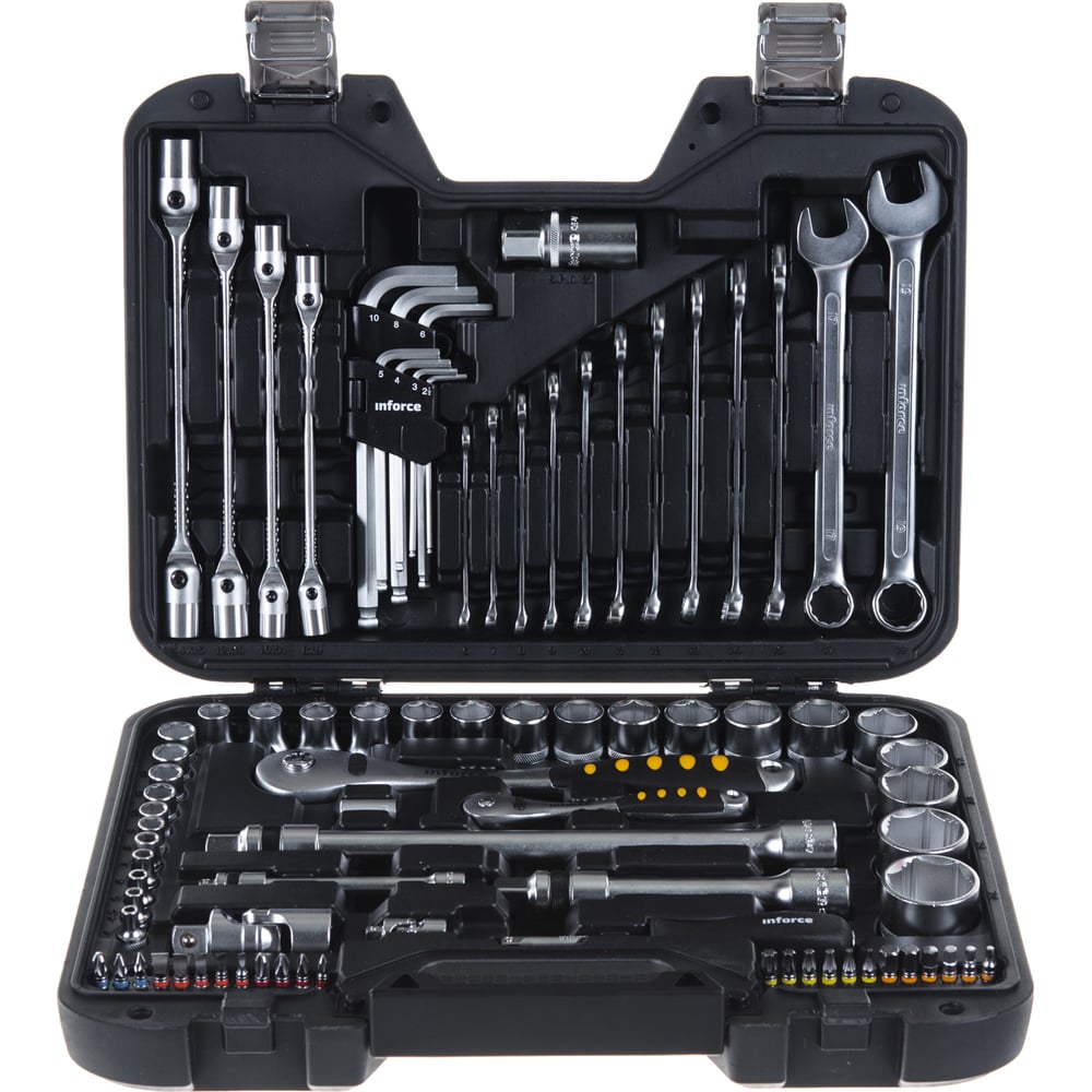 Набор инструментов Inforce 85 предметов 1/2", 1/4" Inforce, Сталь Cr-V ...