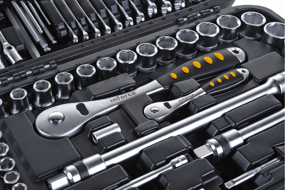 Набор инструментов Inforce 85 предметов 1/2", 1/4" Inforce, Сталь Cr-V ...
