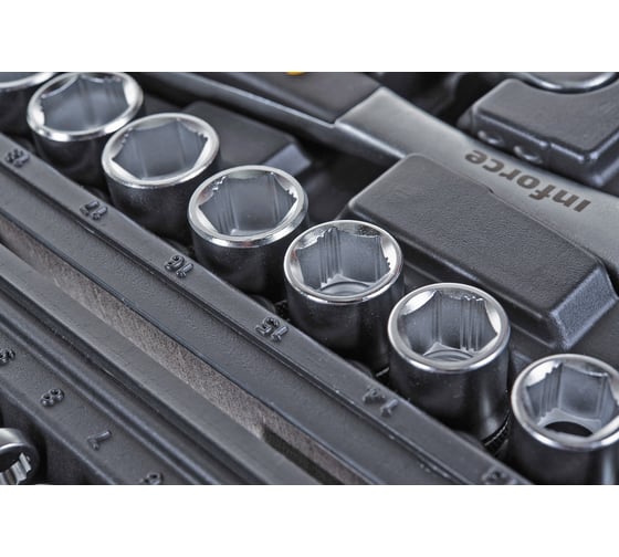 Набор инструментов Inforce 85 предметов 1/2", 1/4" Inforce, Сталь Cr-V, Профессиональный, 06-07-14