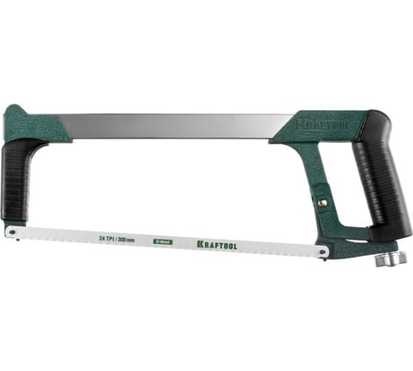 Ножовка "INDUSTRIE" по металлу, натяжная, обрезиненная ручка Kraftool 300мм 15801_z01